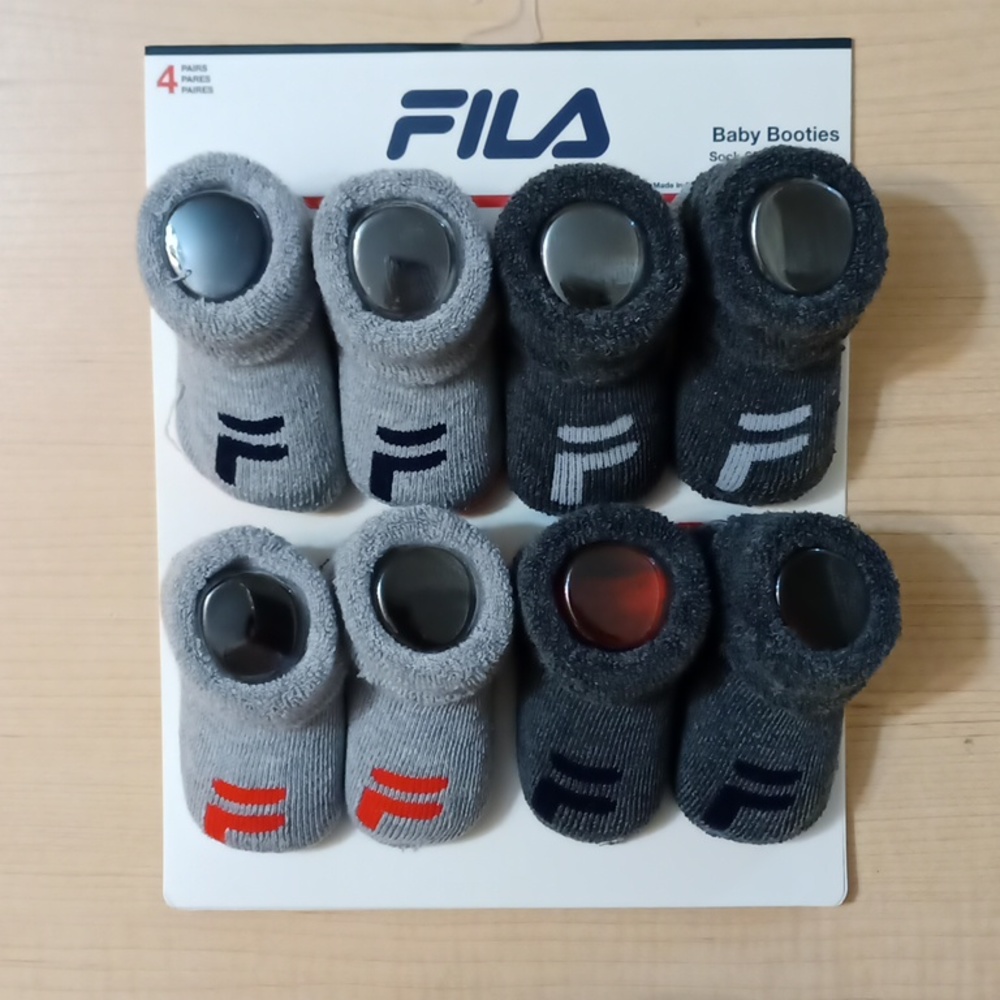 Fila Baby Sock Booties 12 - 18 Months 4 Pairs Newborn